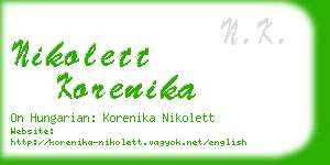 nikolett korenika business card